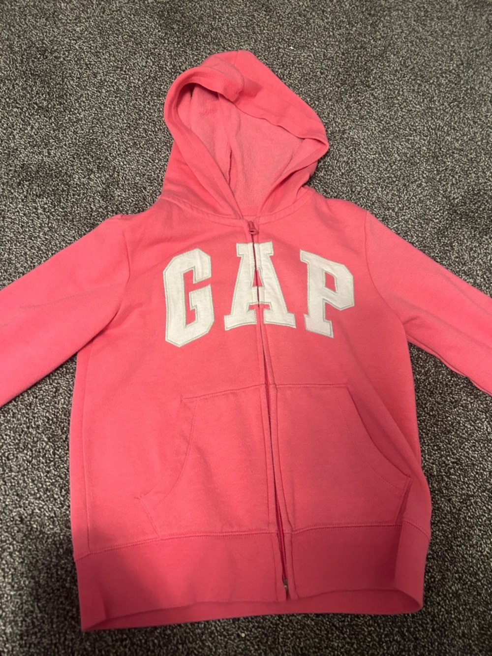 GAP Bright Pink Kids Hooded Zip Sweatshirt with Logo